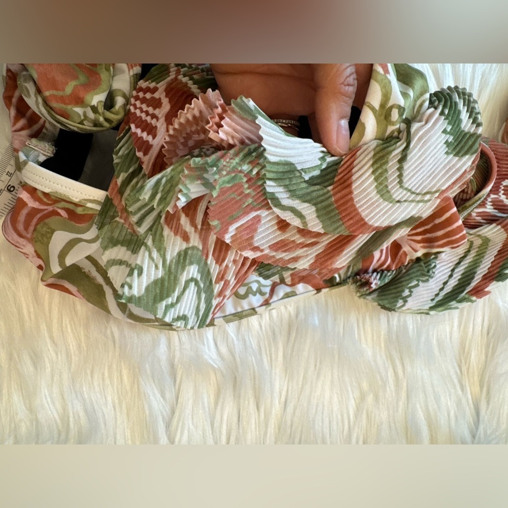 NWT Andrea Iyamah Salama Ruffled Off-The-Shoulder Bikini SET Top S, bottom M - Picture 11 of 14